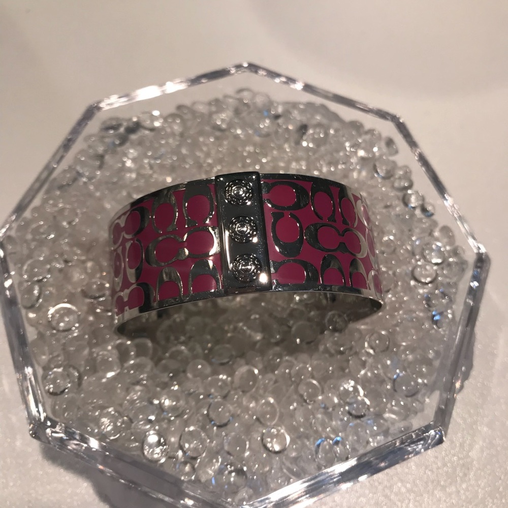 Pink and silver coach bangle